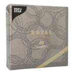 Product foto van Servetten papier grijs set van 50 40x40cm Royal Collection 1/4 vouw Bubbles