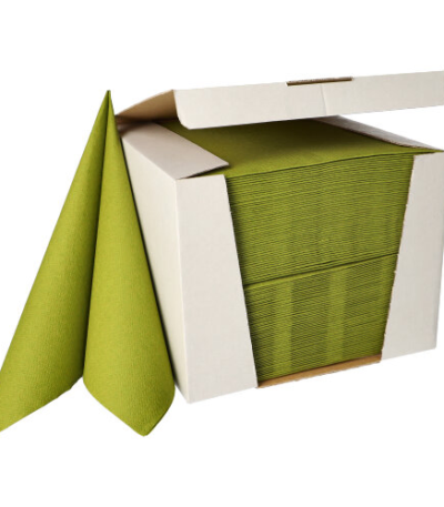 Product foto van Servetten papier olijfgroen 1/4 vouw set van 100 Royal Collection 40cm x 40cm