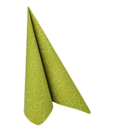 Product foto van Servetten papier olijfgroen set van 50 40x40cm 1/4 vouw Royal Collection Casali