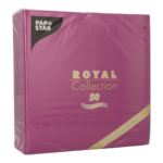 Product foto van Servetten papier paars set van 50 40cm x 40cm 1/4 vouw ROYAL Collection