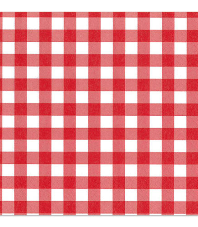 Product foto van Servetten papier rood Vichy Karo set van 100 3-laags