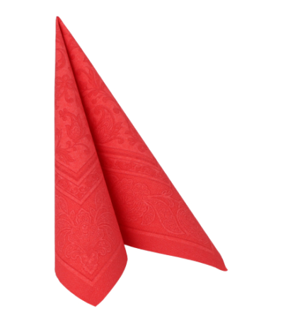 Product foto van Servetten papier rood set van 50 40cm x 40cm 1/4 vouw Royal Collection Ornaments
