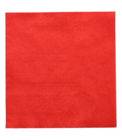 Product foto van Servetten papier rood set van 500 1/4 vouw 33cm