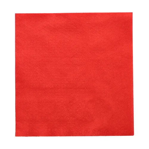 Product foto van Servetten papier rood set van 500 1/4 vouw 33cm
