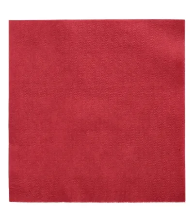 Product foto van Servetten papier wijnrood set van 500 1/4 vouw 33cm x 33cm