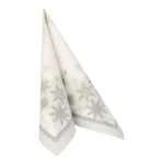 Product foto van Servetten papier wit 1/4 vouw 40 cm x 40 cm set van 50 ROYAL Collection Stars and Snowflakes
