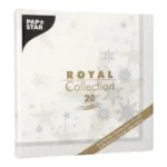 Product foto van Servetten papier wit 40x40 cm 1/4 vouw set van 20 ROYAL Collection Stars and Snowflakes