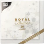 Product foto van Servetten papier wit 40x40 cm 1/4 vouw set van 20 ROYAL Collection Stars and Snowflakes