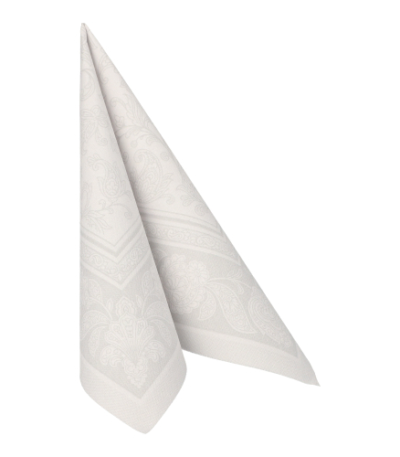 Product foto van Servetten papier wit set van 50 40x40cm 1/4 vouw Royal Collection Ornaments