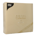 Product foto van Servetten papier zand set van 50 40x40cm 1/4 vouw ROYAL Collection