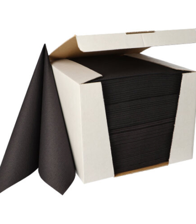 Product foto van Servetten papier zwart 40x40 cm set van 100 ROYAL Collection