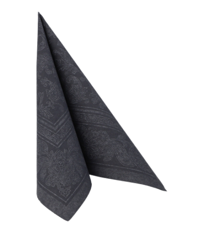 Product foto van Servetten papier zwart set van 50 40x40cm 1/4 vouw Royal Collection Ornaments