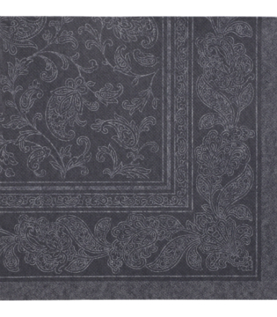 Product foto van Servetten papier zwart set van 50 40x40cm 1/4 vouw Royal Collection Ornaments