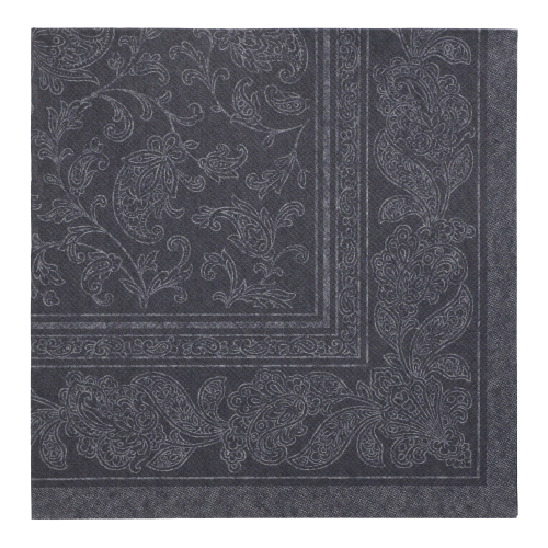 Servetten papier zwart set van 50 40x40cm 1/4 vouw Royal Collection Ornaments Product foto van Servetten papier zwart set van 50 40x40cm 1/4 vouw Royal Collection Ornaments