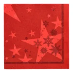 Product foto van Servetten rood 40 cm x 40 cm set van 20 ROYAL Collection Stars and Snowflakes