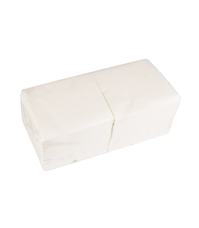 Product foto van Servetten wit set van 250 2-laags 1/4 vouw 24cm x 24cm