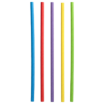 Product foto van Shake rietjes papier assorti kleuren set van 500 8mm 25cm