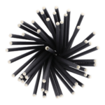 Product foto van Shake rietjes papier zwart set van 135 Ø 8mm 25cm