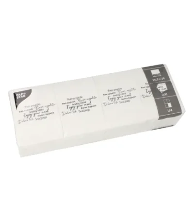 Product foto van Snack servetten papier wit 1/4 vouw 24 cm × 16