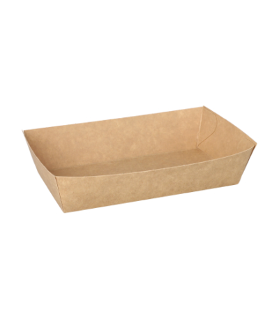 Product foto van Snackbakjes karton bruin set van 50 38x85x155mm Pure