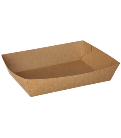 Product foto van Snackbakjes karton bruin set van 50 4cm x 11cm x 16cm Pure