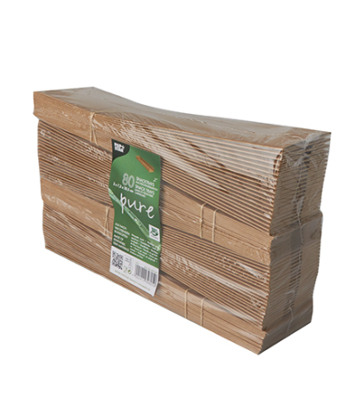 Product foto van Snackbakjes karton bruin set van 80 100% Fair