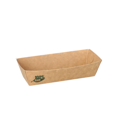 Product foto van Snackbakjes karton bruin set van 80 100% Fair 3cm x 3