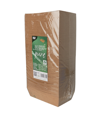 Product foto van Snackbakjes papier medium bruin set van 80 100% Fair