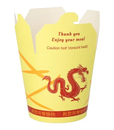 Product foto van Snackbox rond 900ml wit set van 50 ASIA Dragon