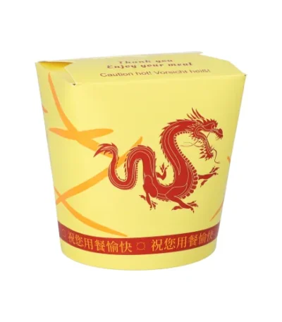 Product foto van Snackbox rond 900ml wit set van 50 ASIA Dragon