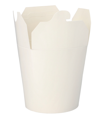 Product foto van Snackboxen papier rond 900ml wit set van 50 ASIA