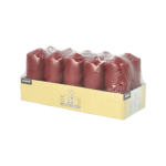 Product foto van Stompkaarsen bordeaux 40x90mm set van 10