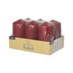 Product foto van Stompkaarsen bordeaux 6-pack Ø 60 mm x 115 mm