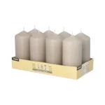 Product foto van Stompkaarsen greige set van 8 Ø 47 mm 100 mm