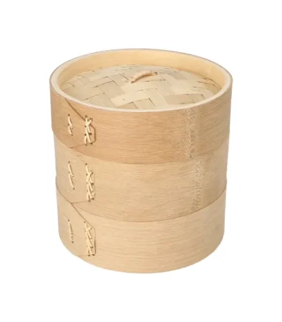 Product foto van Stoommandje bamboe ASIA 3-delig Ø 15cm x 13