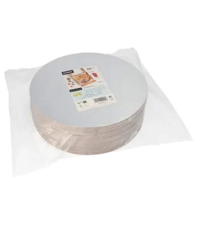 Product foto van Taartonderlegger rond goud/zilver set van 25
