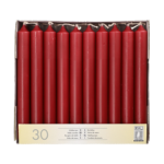 Product foto van Tafelkaarsen 30 stuks bordeaux 21mm 19