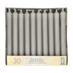 Product foto van Tafelkaarsen grijs set van 30 21mm 19.6cm