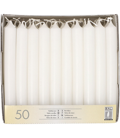 Product foto van Tafelkaarsen wit 2