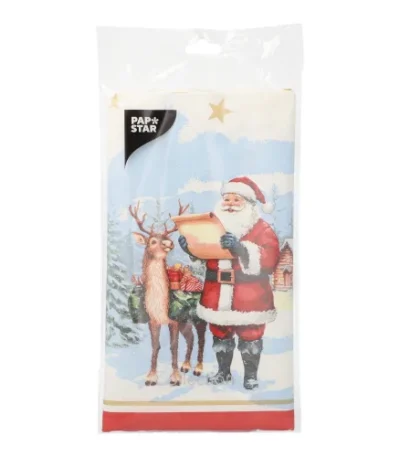 Product foto van Tafelkleed Airlaid wit 120 cm x 180 cm Dear Santa
