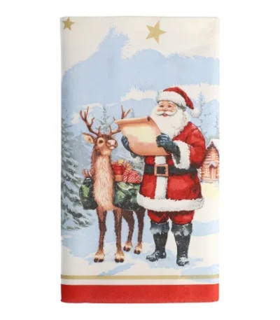 Product foto van Tafelkleed Airlaid wit 120 cm x 180 cm Dear Santa