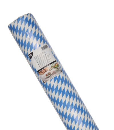 Product foto van Tafelkleed papier met damastprint 50 m x 1 m "Beiers blauw"