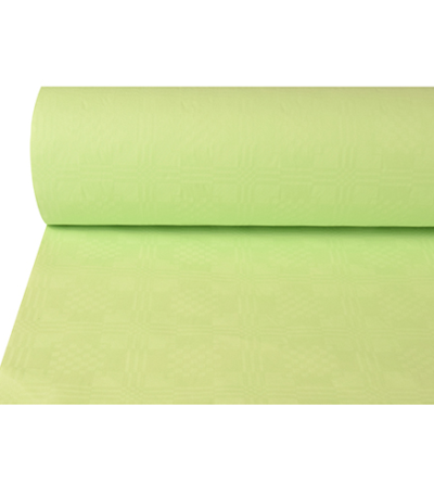 Product foto van Tafelkleed papier met damastprint 50 m x 1 m pastelgroen