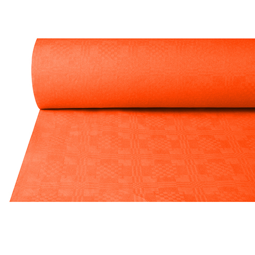 Tafelkleed papier met damastprint 50 m x 1 m terracotta Product foto van Tafelkleed papier met damastprint 50 m x 1 m terracotta