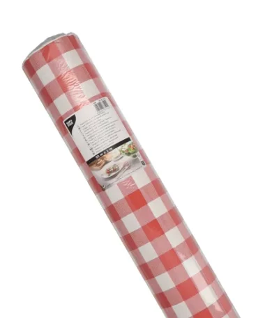 Product foto van Tafelkleed papier rood Vichy Karo 50m x 1m