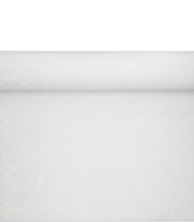 Product foto van Tafelkleed papier wit damastprint 50m 1