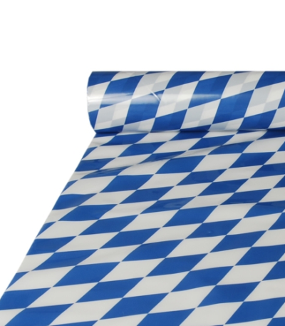 Product foto van Tafelkleed plastic Beiers blauw 20m x 1m
