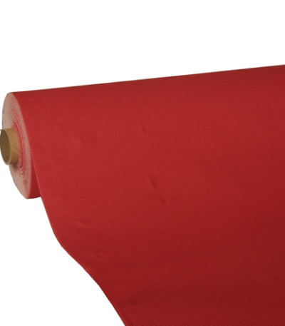 Product foto van Tafelkleed tissue rood 25m x 1