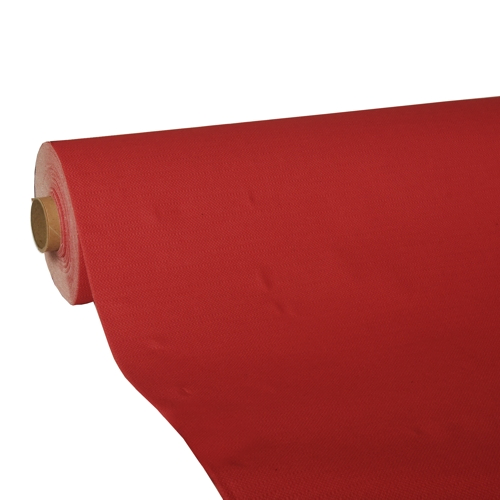Product foto van Tafelkleed tissue rood 25m x 1