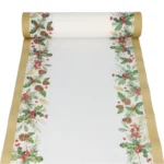 Product foto van Tafellopers airlaid 24 m x 40 cm “Mistletoe and Pinecone”
